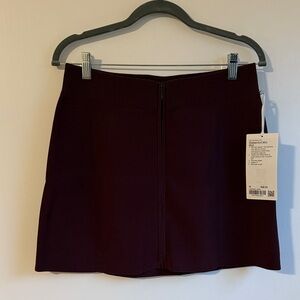 Lululemon Ribbed Mini Skirt, Maroon, Size M, NWT